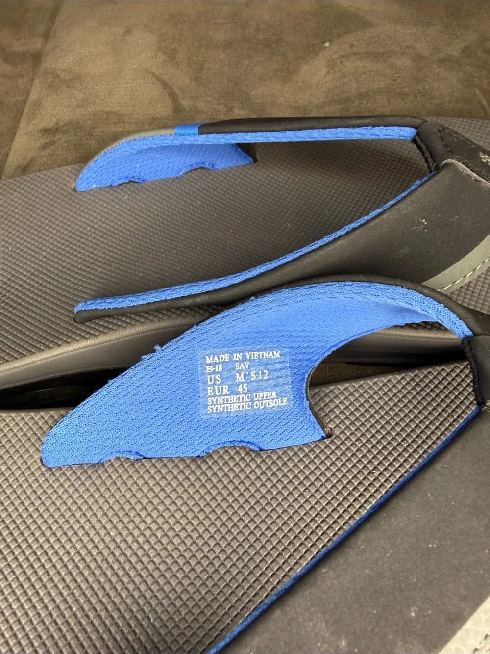 Reef Fanning Men's Gray and Blue Flip-Flop Sandals with bottle opener on sole